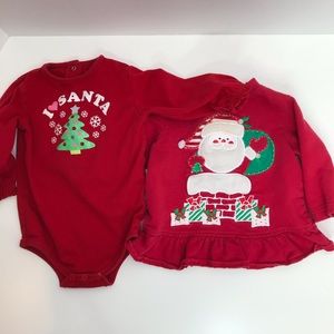 Santa Christmas Baby Onesie and Shirt 12months